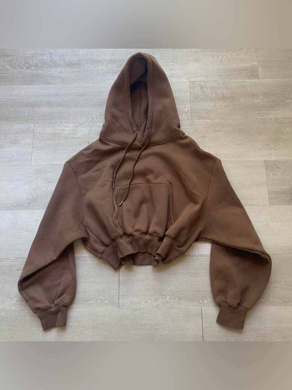 Coffee Cropped Hoodie by ArtcareShop Size M